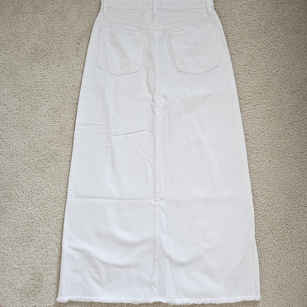 J. Crew White Denim Long Maxi Skirt NWOT - Picture 7 of 8